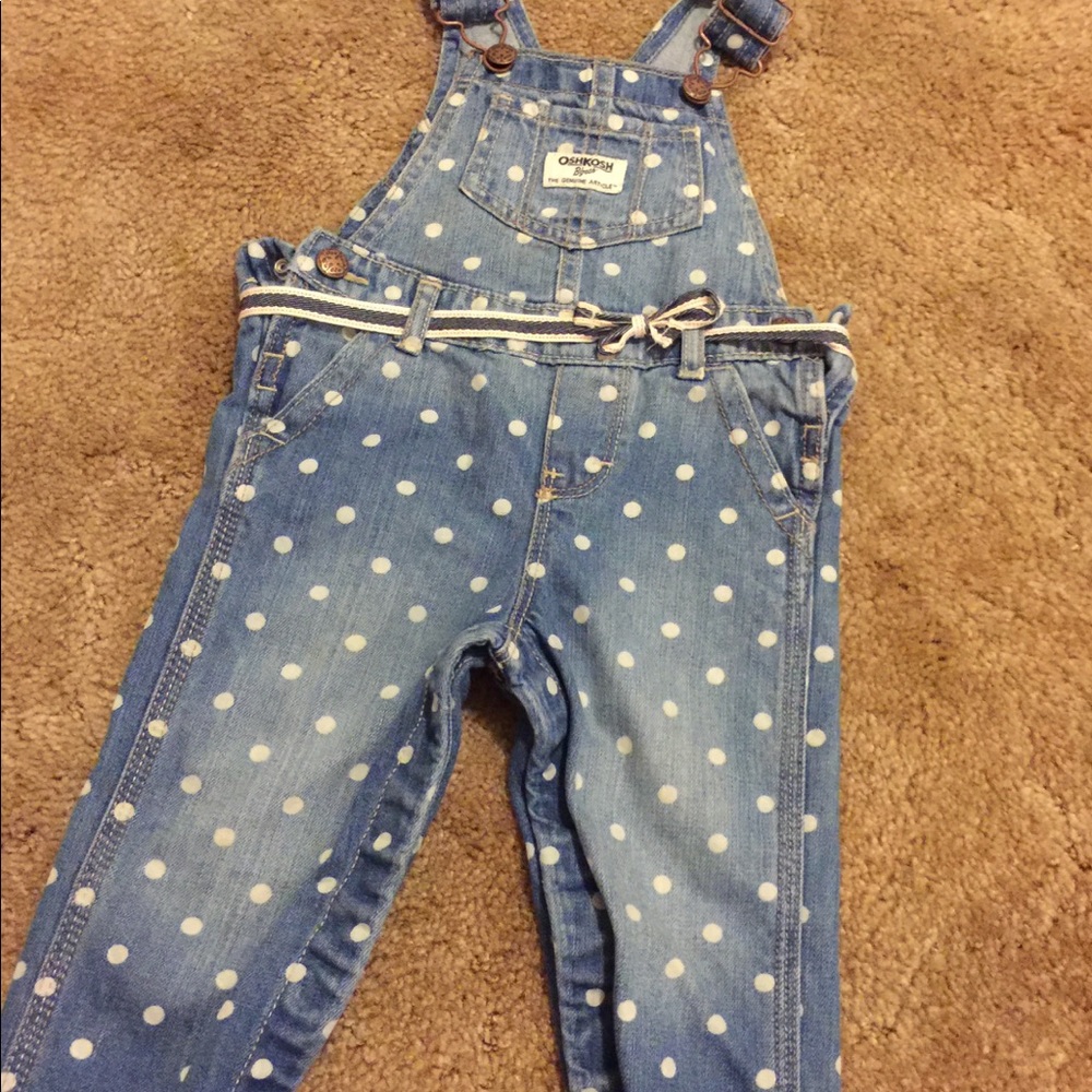 12 month girl Polkadot overalls